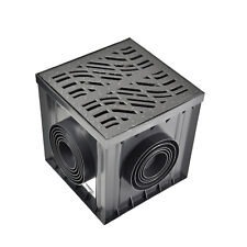 Entwässerung - Hofablaufkasten mit Fangkorb 30x30 cm Gusseisen Gitter C250