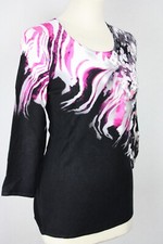 Damen Pullover Oberteil Animalprint Pailletten Viskose OVANTI Gr.36,38,40,42