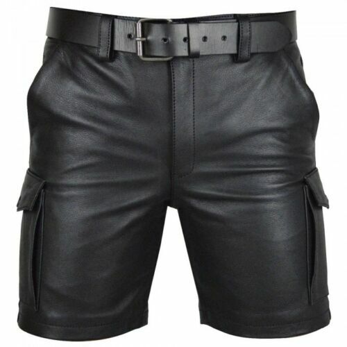 Herren echt schafsleder shorts - echt,