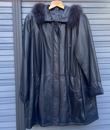 Lederjacke mit pelzbesatz - lederjacke,