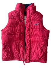 Hollister Herren Steppweste Rot XL Casual Sportlich Outdoor Gesteppt Logo