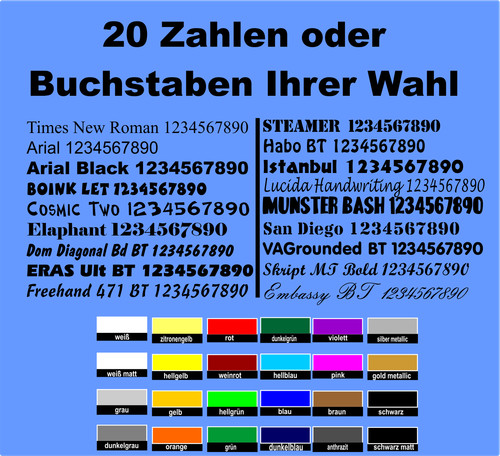 Selbstklebende zahlen - 20,