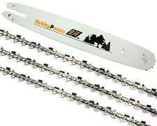 3x Sägekette + Schwert 45cm Vollmeißel 3/8 LP 62 TG 1,3mm für Stihl E10 E14 MSE