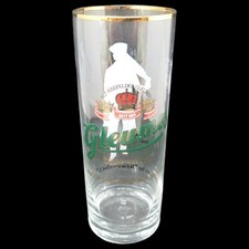 Gleumes Bierglas Krefeld August Brauerei Bier Glas Willy Becher Goldrand Sammler