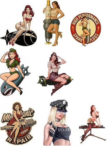 Pin girl aufkleber - pin, up