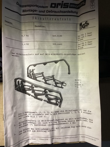 Oris skihalter aufsatz - skihalter-aufsatz, für