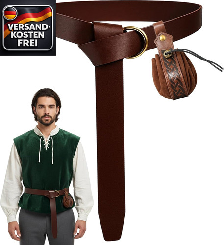 Mittelalter gürtel set leder - set,