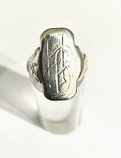 Silber Siegelring mit Initialen H und B, Ringgröße 58, guter Zustand. 