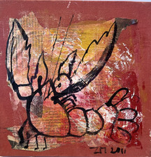 Lobster collage with paper