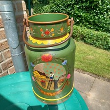 Milchkanne, alt, mit Henkel, Bauernmalerei, Dekoration, Metall, Höhe: 48 cm