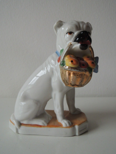 Alte porzellanfigur bulldogge - alte,
