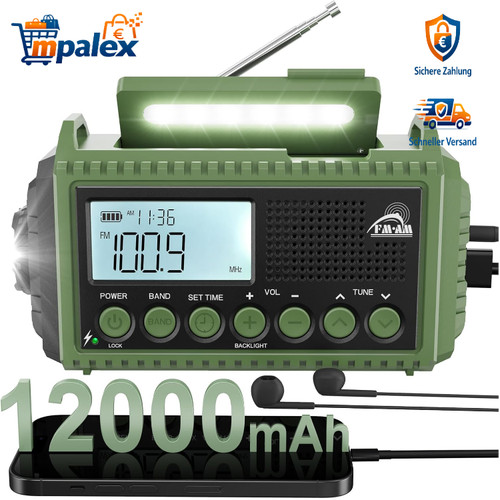 Notfallradio 12000 mah solar - 12000,