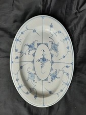 Rauenstein ovale Platte Strohblume Strohmuster gerippt um 1880