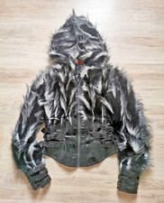 LIP SERVICE Eskimos on X Jacke Fake fur Kunstfell Lack schwarz weiß gothic rar M