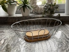 Schale Korb Oval Silber Metall Deko Schüssel Tischdeko Obstschale Drahtkorb