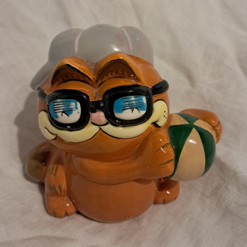 Vintage garfield keramikfigur - vintage,