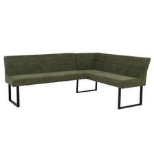 B-Ware Eckbank MCW-O81, Öko-Tex (310g/m²) Chenille Textil Metall, grün