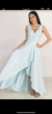 Abendkleid Damen lang Mint Hellblau Spitze Elegant