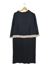 ULLA POPKEN Strickkleid Damen Kleid Gr. DE 52 schwarz-wollweiß Casual-Look