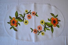 altes DDR Deckchen 31 x 51 cm Tischdecke Spitze 70er/80er Vintage Deko