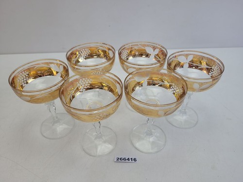 Sektschalen goldrand - 6x,