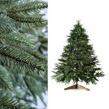 Künstlicher Weihnachtsbaum 100% Spritzguss Weihnachtsbaum mit Naturholz Ständer