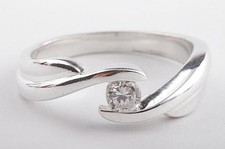 Spannring 925 er Sterling Silber Kristall Größe 60 Top! #