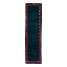 Galerieteppich Läufer Modern mit Bordüre ca. 70x280 cm Blau Schurwolle handge...