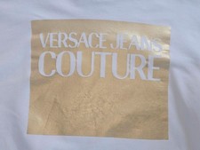 Versace Couture Sweater Größe L gold logopatch printed - TOP -