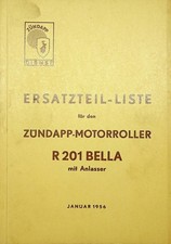 Zündapp R 201 Bella (1956) Ersatzteil Liste