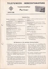 Service Manual-Anleitung für Telefunken Partner 1957-1958