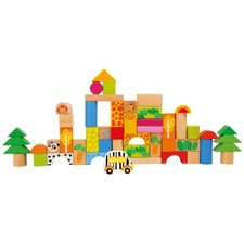 small foot Holzbausteine Zoo, Motorik und Lernen, Bausteine, ab 12 Monate, FS