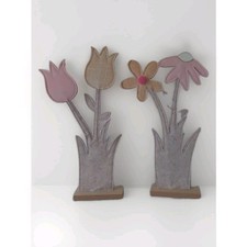 2x Dekofigur Filzblume 37cm