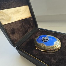 Alte Rusische Dose aus Silber 88 vergoldet mit Emaille und Diamanten