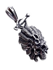 Edelstahl Anhänger Totenkopf 316L Indianer Totenkopf-Schmuck Edelstahlschmuck