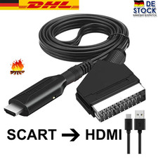SCART auf zu HDMI Adapter Kabel 1 Meter Konverter Wandler HD Video Audio HD TV ✅