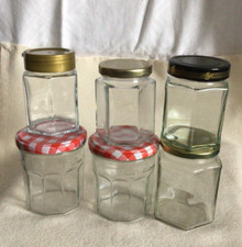 6  eckige Marmeladen- Einmachgläser Schraub-Gläser Twist-Off  185 - 290 ml