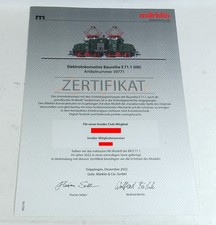 Märklin 39771 ZERTIFIKAT