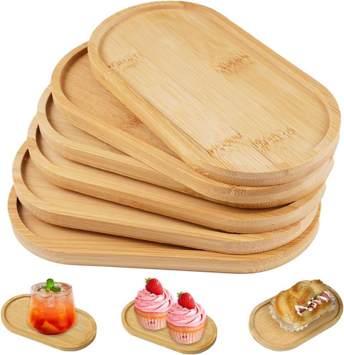 Stück ovale holztablett - 6,