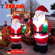 Weihnachtsmann aufblasbar XXL 240cm LED beleuchtet Deko Weihnachten Nikolaus HOT