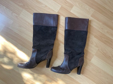 Braune hohe Lederstiefel von Zara Wildleder Größe 41