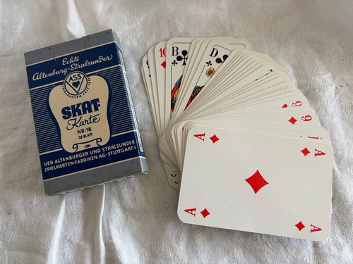 Skat karten blau 30 - blau,, 30/40er