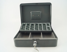 Geldkassette Geldzählkassette Groß 28 cm Antrazith, Münzzählbrett Scheinfächer