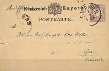 Königreich Bayern Ganzsache Postkarte echt gelaufen (12)