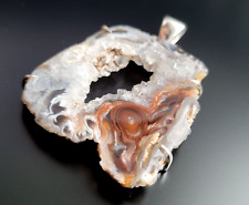 Unikat 925 Silber Halsketten Anhänger Geoden Druse Edelstein Echtschmuck