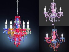Bunte Kerzen Kronleuchter hängend für Mädchenzimmer Kristallleuchter Lüster