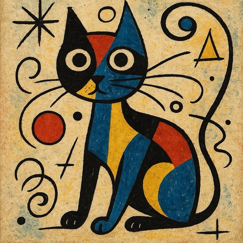 Joan miro inspiriert - miro, katze