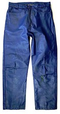 BATES Vintage US Retro Oldtimer Biker Motorrad Lederhose Blau 30x24