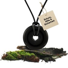 Turmalin Edelstein Anhänger | Kristall Kette mit Donut Anhänger