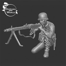 Soldat deutsch hockt MG42 -